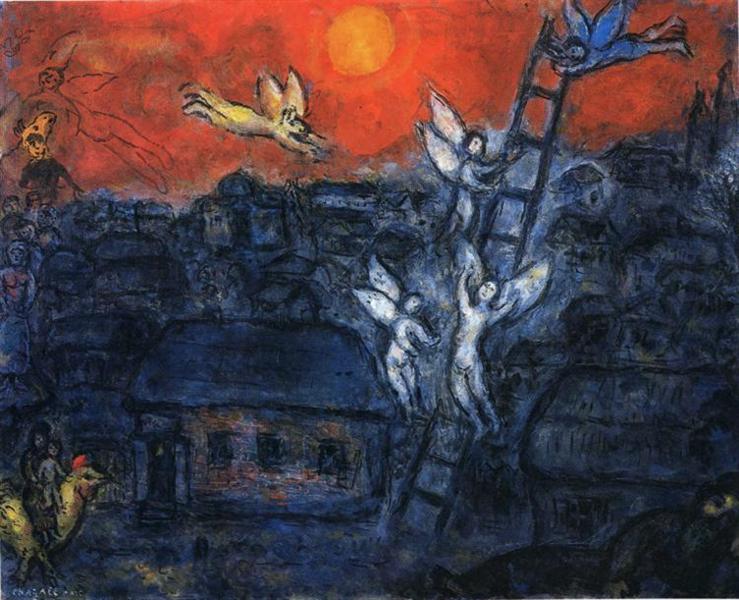 Лестница Иакова. Марк Шагал, 1973 г., Источник - WikiArt